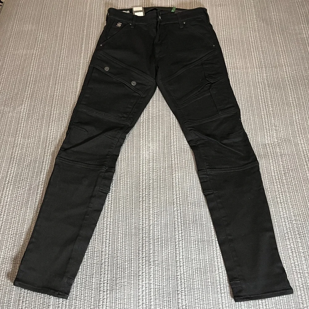G-Star RAW Airblaze 3D Skinny Cargo Jeans 33x32‎ Black Super Stretch NWT